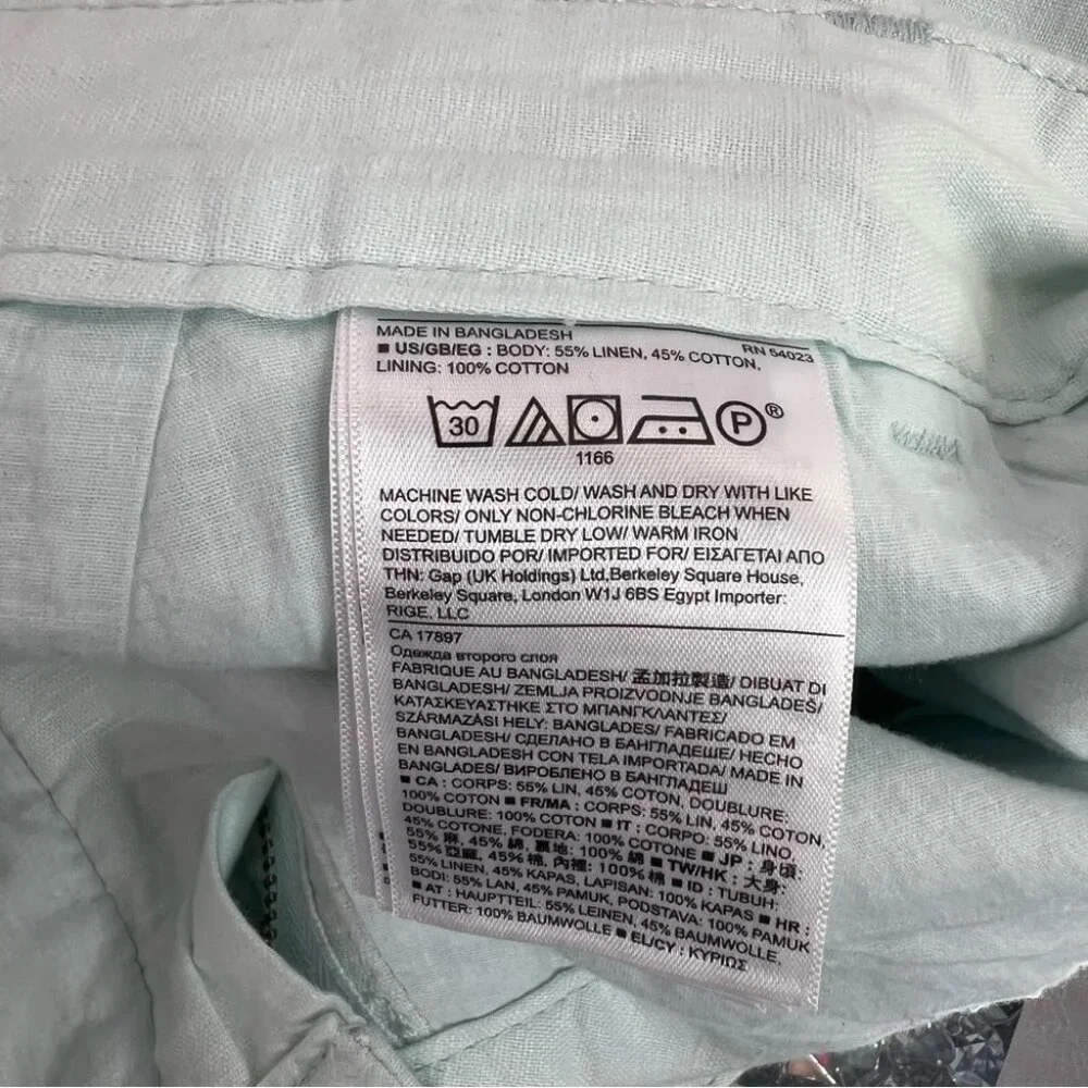 Banana Republic pants pastel mint blue Light Green Linen Trousers capri